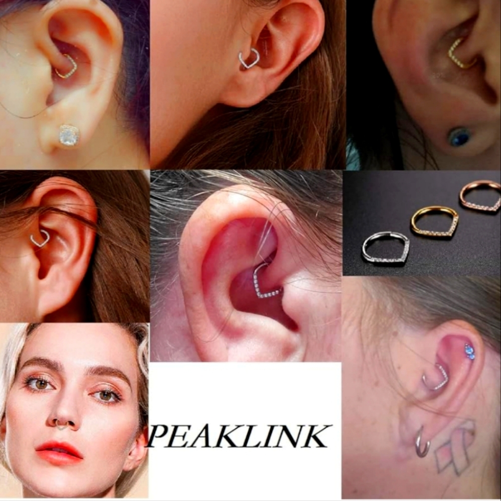 TRAGUS MULTI PURPOSE SMALL V RHINESTONE HOOP JEWLERY 8mm